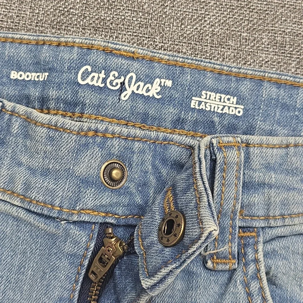 Boys' Stretch Bootcut Denim Jeans - Cat & Jack Blue Light Wash Size 12 Husky